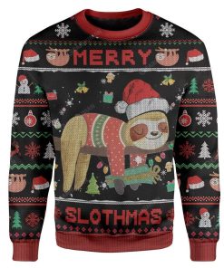 Ugly Merry Slothmas Custom Sweater Apparel HD-DT22111902 Ugly Christmas Sweater Long Sleeve S 