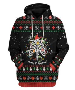 Ugly Merry X-Raymas Custom T-shirt - Hoodies Apparel HD-TA21111907 3D Custom Fleece Hoodies Hoodie S 