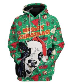 Ugly Moo-ry Christmas Custom T-shirt - Hoodies Apparel HD-TT21111916 3D Custom Fleece Hoodies Hoodie S 
