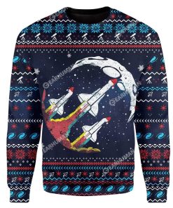 Ugly Nasa Retro Rocket Custom T-shirt - Hoodies Apparel HD-AT07111909 Ugly Christmas Sweater Long Sleeve S 