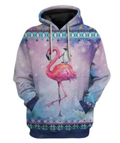 Ugly Peguin Riding Flamingo Christmas Custom Hoodie T-Shirts Apparel AN-TA3011192 3D Custom Fleece Hoodies Hoodie S 