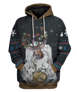 Ugly Reindeer Astronaut Christmas Custom T-Shirts Hoodies Apparel NA-TA0412193 3D Custom Fleece Hoodies Hoodie S 