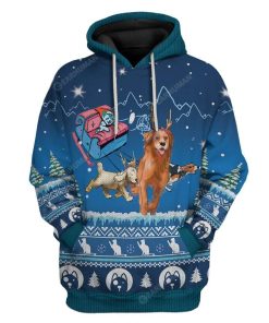 Ugly Santa Kitten Riding Rein Puppies Christmas Custom T-Shirts Hoodies Apparel DG-TA0212196 3D Custom Fleece Hoodies Hoodie S 