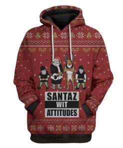 Ugly Santaz Wit Attitudes Custom T-shirt - Hoodies Apparel HD-AT20111901 3D Custom Fleece Hoodies Hoodie S 