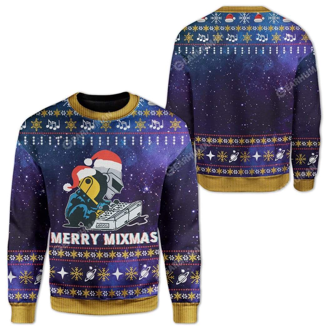 Gearhumans Ugly Star DJ Mixmas Sweater Apparel 4 Ugly Star DJ Mixmas Sweater Apparel MV-TA2711195 Ugly Christmas Sweater