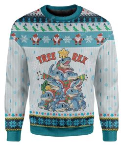 Ugly Tree T-Rex Custom Sweater Apparel HD-AT21111906 Ugly Christmas Sweater Long Sleeve S 