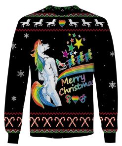 Ugly Unicorn Merry Christmas Custom T-shirt - Hoodies Apparel HD-UGL110198 3D Custom Fleece Hoodies Long Sleeve S 