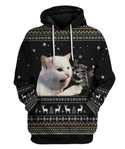 Ugly Woman Yelling At A Cat Custom T-shirt - Hoodies Apparel HD-AT11111912 3D Custom Fleece Hoodies Hoodie S 