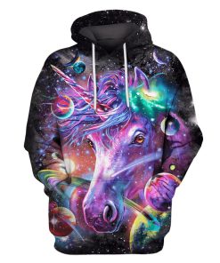 Unicorn and Universe Custom T-shirt - Hoodies Apparel HD-GH110400 3D Custom Fleece Hoodies Hoodie S 
