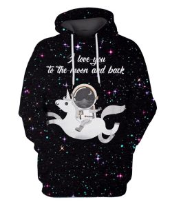 Unicorn Astronaut into Space Custom T-shirt - Hoodies Apparel GH110218 3D Custom Fleece Hoodies Hoodie S