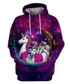 Unicorn Astronaut OuterSpace Custom T-shirt - Hoodies Apparel GH110227 3D Custom Fleece Hoodies Hoodie S