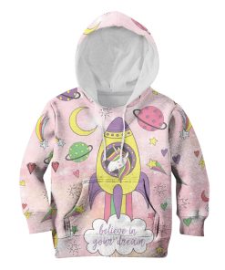 Unicorn Believe In Your Dream Custom Hoodies T-shirt Apparel HD-UNI110153K kid 3D apparel Kid Hoodie S/6-8