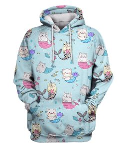Unicorn Cat Mermaid Custom T-shirt - Hoodies Apparel UNI110152 3D Custom Fleece Hoodies Hoodie S