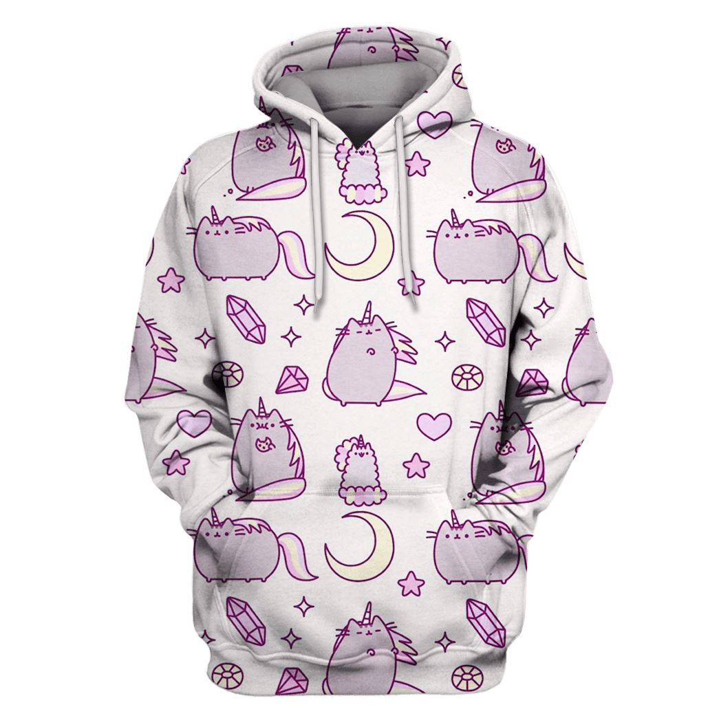 Gearhumans Unicorn Cat Pusheen Custom T-shirt - Hoodies Apparel 1 Unicorn Cat Pusheen Custom T-shirt - Hoodies Apparel UNI110157 3D Custom Fleece Hoodies Hoodie S