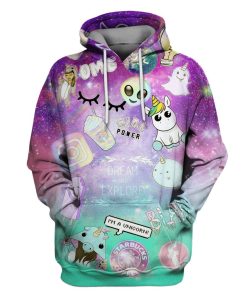 Unicorn Exploring Social Networking Custom T-shirt - Hoodies Apparel UNI110140 3D Custom Fleece Hoodies Hoodie S 