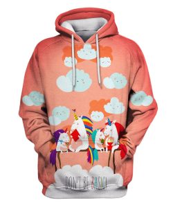 Unicorn Family Don't Be Basic Custom T-shirt - Hoodies Apparel UNI110154 3D Custom Fleece Hoodies Hoodie S 