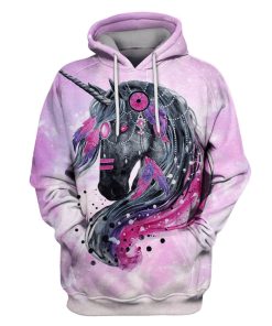Unicorn in the galaxy background Custom T-shirt - Hoodies Apparel UNI110148 3D Custom Fleece Hoodies Hoodie S 