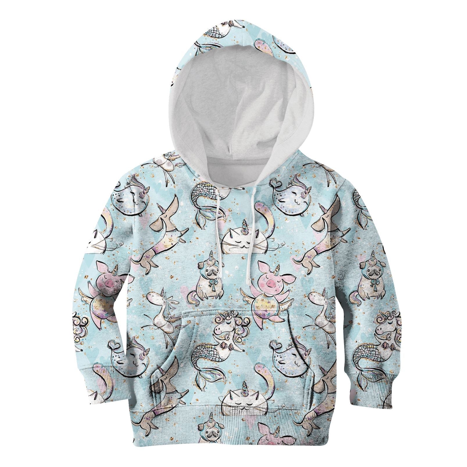 Gearhumans Unicorn Pets Custom Hoodies T-shirt Apparel 1 Unicorn Pets Custom Hoodies T-shirt Apparel HD-PET1103427K kid 3D apparel Kid Hoodie S/6-8