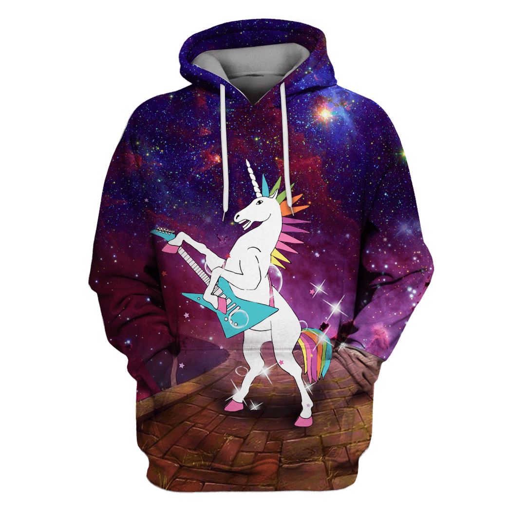 Gearhumans Unicorn Playing Music OuterSpace Custom T-shirt - Hoodies Apparel 1 Unicorn Playing Music OuterSpace Custom T-shirt - Hoodies Apparel UNI110132 3D Custom Fleece Hoodies Hoodie S