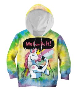 Unicorn We Can Do It Custom Hoodies T-shirt Apparel HD-UNI110124K kid 3D apparel Kid Hoodie S/6-8