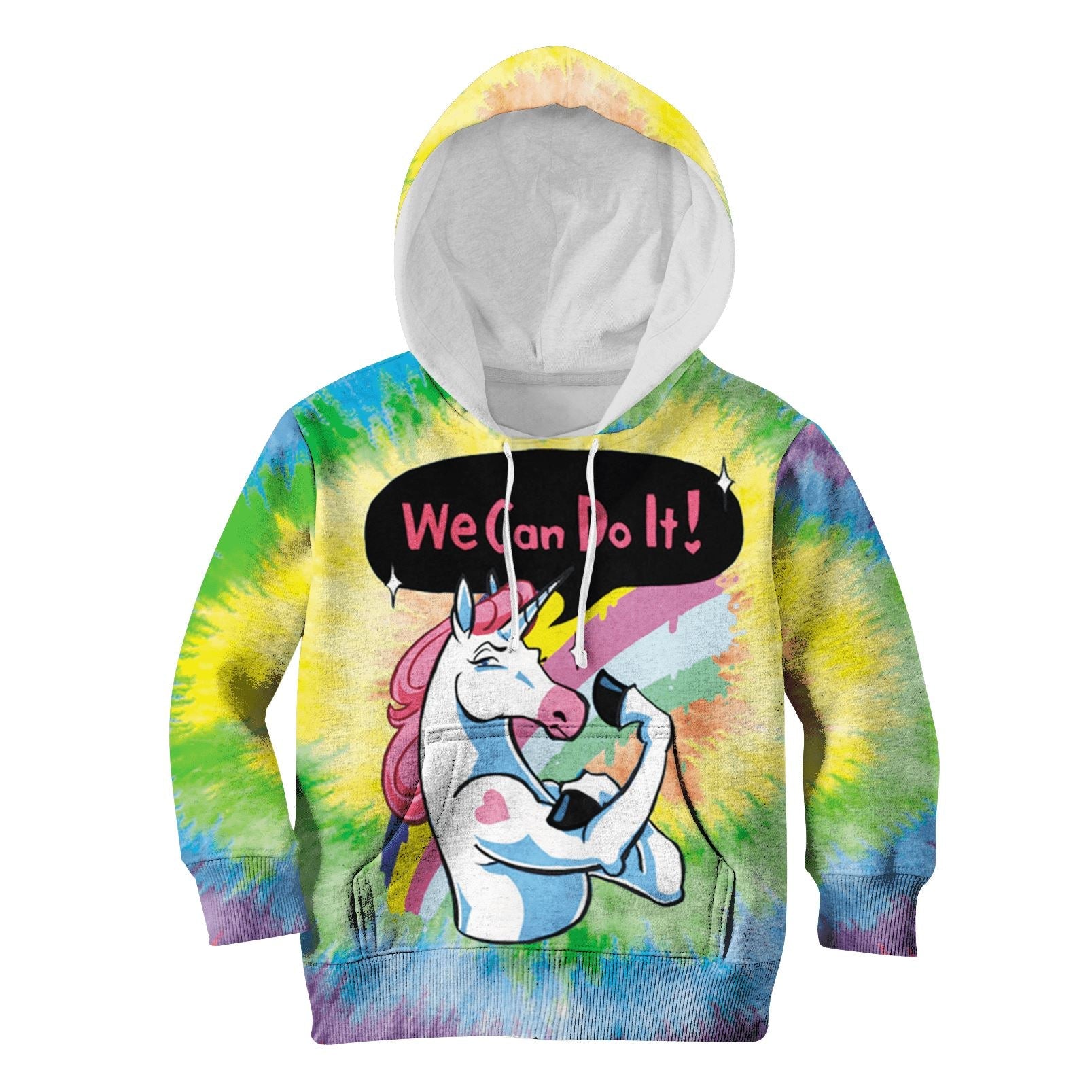 Gearhumans Unicorn We Can Do It Custom Hoodies T-shirt Apparel 1 Unicorn We Can Do It Custom Hoodies T-shirt Apparel HD-UNI110124K kid 3D apparel Kid Hoodie S/6-8