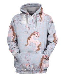 Unicorn with flowers Custom T-shirt - Hoodies Apparel UNI110146 3D Custom Fleece Hoodies Hoodie S 