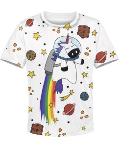 Unicorn with planets Kid Custom Hoodies T-shirt Apparel HD-UNI110116K kid 3D apparel Kid T-Shirt XS