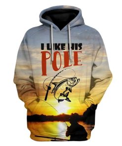 Valentine Is Day I Like His Pole Fishing Custom T-Shirts Hoodies Apparel FI-QM2012192 3D Custom Fleece Hoodies Hoodie S 