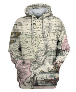 Vintage Map Custom T-shirt - Hoodies Apparel HD-VT0002 3D Custom Fleece Hoodies Hoodie S 