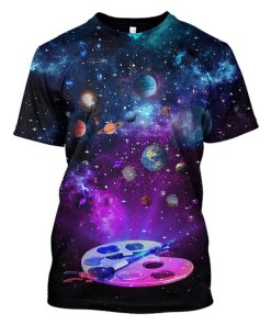 Watercolor brush in the space with many planets Custom T-shirt - Hoodies Apparel GH110435 3D Custom Fleece Hoodies