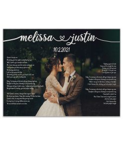 Gearhumans 3D Wedding Anniversary Couple Gift With Lyrics Song Custom Photo Custom Name Custom Date Custom Text Canvas