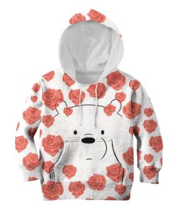 White Bear Overflowing In Red Roes Custom Hoodies T-shirt Apparel HD-PET110368K kid 3D apparel Kid Hoodie S/6-8