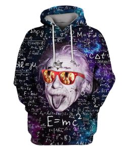 WILD ALBERT EINSTEIN Custom T-shirt - Hoodies Apparel HD-GH20079 3D Custom Fleece Hoodies Hoodie S 