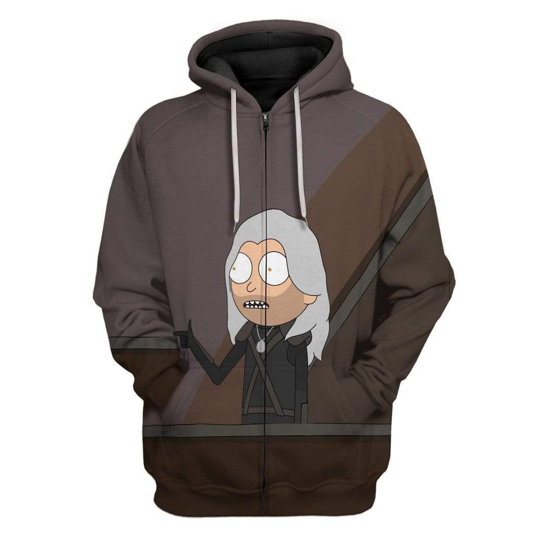 Gearhumans Witcher Morty T-Shirts Hoodies Apparel 4 Witcher Morty T-Shirts Hoodies Apparel HD-QM2512196 3D Custom Fleece Hoodies Zip Hoodie S