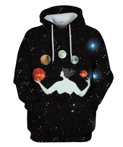 Woman Controlling Galaxy Custom T-shirt - Hoodies Apparel HD-GH110465 3D Custom Fleece Hoodies Hoodie S 