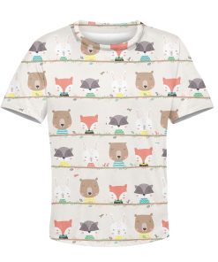 WOODLAND ANIMALS Kid Custom Hoodies T-shirt Apparel HD-PET110337K kid 3D apparel Kid T-Shirt XS