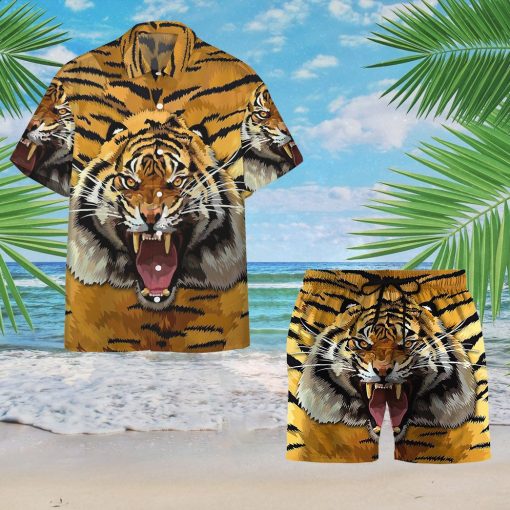 Gearhumans 3D Tiger Roar Custom Hawaii Shirt