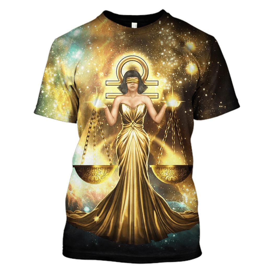 Gearhumans Zodiac Libra Hoodies - T-Shirts Apparel 1 Zodiac Libra Hoodies - T-Shirts Apparel ZOD110119 3D Custom Fleece Hoodies T-Shirt S